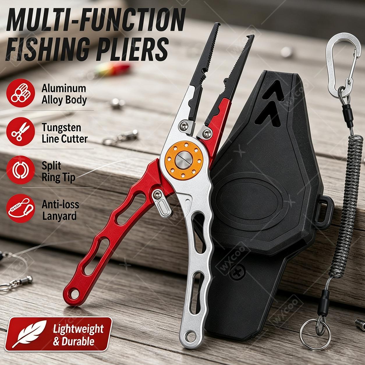 Fishing Equipment Hanger - WXCOO Alicates para Anillos Divididos, Extractor